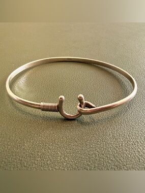 Crusian Hook Bracelet.  Sterling silver bangle